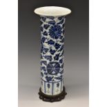 A late 19th century Chinese porcelain sleeve vase,