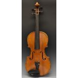 A violin, the one-piece back 35.