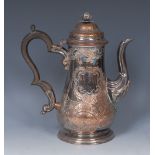 An early George III Old Sheffield Plate baluster coffee pot,