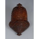 A large 19th century cocquilla novelty nutmeg grater, as an acorn,