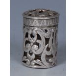 A 17th century Continental silver cylindrical counter box,