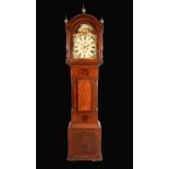 A 19th century mahogany longcase clock, 33cm arched painted dial inscribed A.