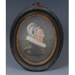 A late 18th/early 19th century wax portrait profile, of a 16th century lady, bust-length,