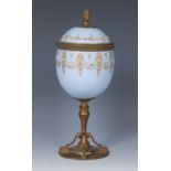 A 19th century French enamel and gilt metal goblet and cover,