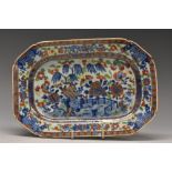 An 18th century Chinese canted rectangular meat plate,