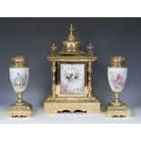 A 19th century French clock garniture, the 10.