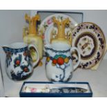 Decorative ceramics - a Losol Ware Papillion pattern baluster shaped water jug;