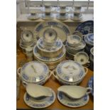 A Coalport Revelry pattern dinner and coffee serivce for six, comprising dinner, dessert,