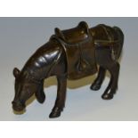 A Chinese bronze censer, cast as a horse, lift-off saddle cover, 9cm high, 12.