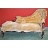 A Victorian mahogany chaise, c.