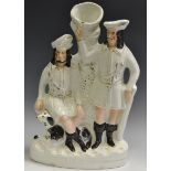 A Victorian Staffordshire flatback figure group of Robin Hood and merry man