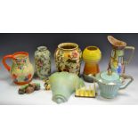 Decorative ceramics - Shelly Harmony Art Ware banded vase; a Carltonware Primrose toast rack;