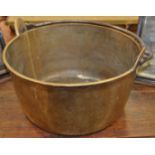 A Victorian brass jam pan, swing handle c.