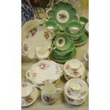 George Jones Crescent china tea service for six, printed with flowers,