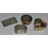 Bijouterie - a silver double stamp box,