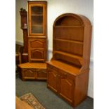 A light oak corner unit; a Duchess dresser;