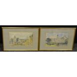 Patricia Tucker A Pair, St Margarets Westminster, Chelsea Hospital signed, watercolours, 17.