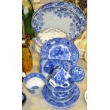 Blue and White - George Jones Abbey pattern tea ware; a pair of Losol ware tureen and covers;