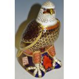 A Royal Crown Derby paperweight, Bald Eagle, gold stopper, printed mark,