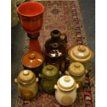 Rumtopf Jars; various; a West Germany lava vase 4238;