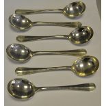 Six rattail soup spoons, Barker Brother, Birmingham 1937 (15.
