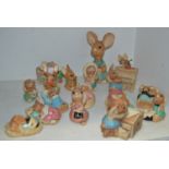 Pendelfin Rabbits- mother rabbit; others, Barrow boy, Twins,