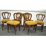 A set of six Victorian mahogany dining chairs, c.