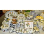 Portmerion Botanical Garden dinner, coffee and kitchenware - rolling pin, tureens, storage jars,