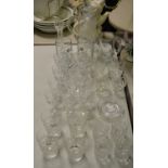 Cut glass - a set of four Edinburgh crystal tumblers; others including wine, liqueur,