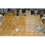 Glassware - an early 20th century decorative lemonade drinking suite; Swarovski crystal animals;