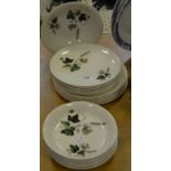 A retro Palissy Shadow Rose pattern dinner service for six