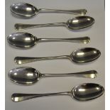 Six rattail table spoons,