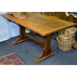 A oak farmhouse rectangular table 83.