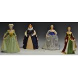 Four Franklin Porcelain by John Bromley models including Elisabeth I, Isabella of Spain,