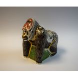 A Royal Crown Derby paperweight, Mountain Gorilla, gold stopper, 15.