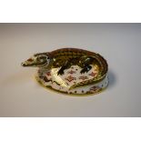 A Royal Crown Derby paperweight, Crocodile, gold signature edition,