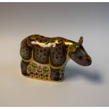 A Royal Crown Derby paperweight, Black Rhino Baby, designed by John Ablitt, limited edition of 500,