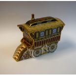 A Royal Crown Derby paperweight, Burton Wagon Gypsy Caravan,