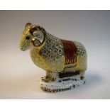 A Royal Crown Derby paperweight, The Ram of Colchis, designed by Tien Manh Dinh,