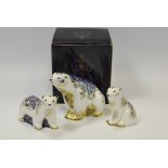 A Royal Crown Derby paperweight, Aurora Polar Bear, designed by Jane James, printed marks to base,