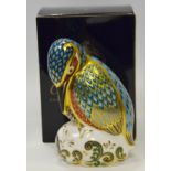 A Royal Crown Derby paperweight, Kedleston Kingfisher,