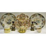 Decorative Ceramics - a pair of 19th century 'Meissen' candlesticks,