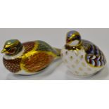 Royal Crown Derby paperweights, a Red Legged Partridge; a Woodland Pheasant, printed marks to bases,