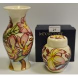 A contemporary Moorcroft Frangipane pattern baluster vase;