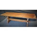 ***LOT WITHDRAWN***A Rupert Griffiths Arts and Crafts inspired oak refectory table, pegged joints,