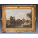 Henry Lark Pratt (1805 - 1873) Derby From The Derwent signed, dated 1854, oil on canvas,