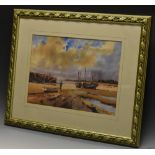 Michael Crawley (contemporary) Low Tide, Nr Maldon, Essex signed, titled to verso, watercolour,