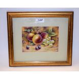 An English porcelain rectangular plaque, painted by Bryan Cox, signed,