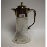 A Victorian cut glass claret jug,