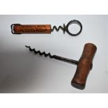 An advertising corkscrew,